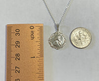 Sterling Silver Angel Medal Pendant with Curb Link Chain