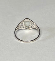 Sterling Silver Genuine Oval Cab 8mm x 6mm Opal Dainty Filigree Ladies Ring