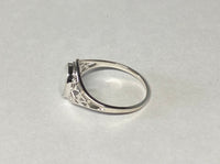 Sterling Silver Genuine Oval Cab 8mm x 6mm Opal Dainty Filigree Ladies Ring