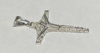 Sterling Silver Modern Filigree Design Large Crucifix Pendant