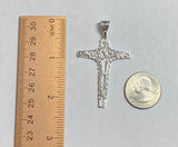 Sterling Silver Modern Filigree Design Large Crucifix Pendant