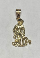 14 Karat Yellow Gold Saint Lazarus "San Lazaro" Polished Pendant (1.14")