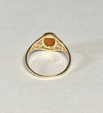 10K Yellow Gold Oval 8mm x 6mm Orange Lady Cameo Dainty Filigree Ring