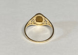 10K Yellow Gold Oval 8mm x 6mm Genuine Tiger's Eye Dainty Filigree Ring