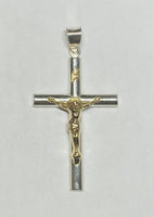 Sterling Silver & 14 Kt. Yellow Gold Crucifix Pendant