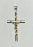 Sterling Silver & 14 Kt. Yellow Gold Crucifix Pendant