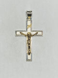 Sterling Silver & 14 Kt. Yellow Gold Crucifix INRI Pendant