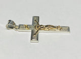 Sterling Silver & 14 Kt. Yellow Gold Crucifix INRI Pendant