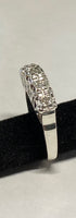 Vintage NOS 1960's Sterling Silver and Genuine 1/10 Carat Single-cut Diamonds Ladies Wedding Band