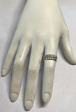 Vintage NOS 1960's Sterling Silver and Genuine 1/10 Carat Single-cut Diamonds Ladies Wedding Band