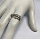 Vintage NOS 1960's Sterling Silver and Genuine 1/10 Carat Single-cut Diamonds Ladies Wedding Band