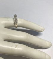 Vintage NOS 1960's Sterling Silver and Genuine 1/10 Carat Single-cut Diamonds Ladies Wedding Band