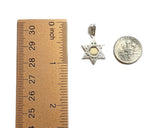 Sterling Silver & 14 Karat Yellow Gold Star of David with Ten Commandments Pendant