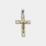 Sterling Silver & 14 Kt. Yellow Gold Crucifix INRI Pendant