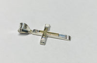 Sterling Silver & 14 Kt. Yellow Gold Cross Pendant (1.12")