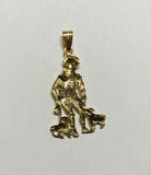 14 Karat Yellow Gold Saint Lazarus "San Lazaro" Polished Pendant (1.78")