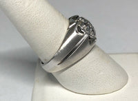 Sterling Silver Genuine Diamond Men's Cluster Ring