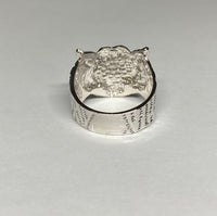 Rhodium-Plated Sterling Silver 925 Tiger Men's "El Tigre" Ring ((Available in Sizes 9-12)