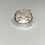 Rhodium-Plated Sterling Silver 925 Tiger Men's "El Tigre" Ring ((Available in Sizes 9-12)