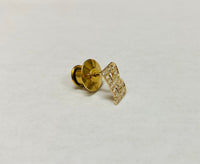 Vintage B Initial Genuine Diamond Tie tac in 14 Karat Yellow Gold