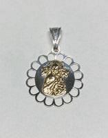 Sterling Silver & 14K Yellow Gold Our Lady of Perpetual Help "Perpetuo Socorro" Scalloped Medal