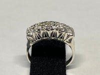 Vintage NOS 1960's Sterling Silver and Genuine 1/10 Carat Single-cut Diamonds Ladies Wedding Band