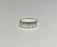 Vintage NOS 1960's Sterling Silver and Genuine 1/10 Carat Single-cut Diamonds Ladies Wedding Band