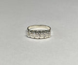 Vintage NOS 1960's Sterling Silver and Genuine 1/10 Carat Single-cut Diamonds Ladies Wedding Band