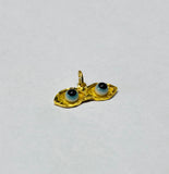 14 Karat Gold Ojos de Santa Lucia "Saint Lucy" Blue Eyes Pendant