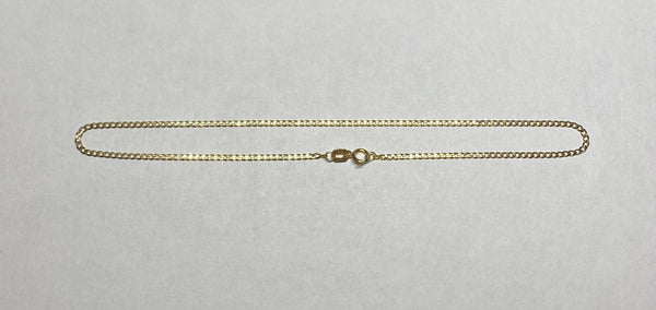 14 Karat Yellow Gold 1.4mm Curb Link 10" Anklet