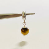 Sterling Silver 8mm Genuine Tiger's Eye Charm for Pandora Bracelet