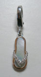 Sterling Silver & 14K Genuine Diamond and Mother-of-Pearl Sandal Charm