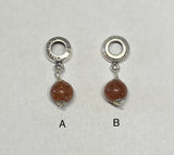 Sterling Silver 8mm Brown Goldstone "Venturina" Charm for Pandora Bracelet