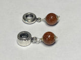 Sterling Silver 8mm Brown Goldstone "Venturina" Charm for Pandora Bracelet