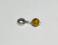 Sterling Silver 8mm Genuine Tiger's Eye Charm for Pandora Bracelet