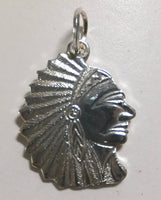 Vintage NOS Brand New Sterling Silver Indian Chief Charm