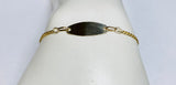 14 Karat Yellow Gold Curb Link Oval ID 7" Bracelet