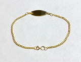 14 Karat Yellow Gold Curb Link Oval ID 7" Bracelet