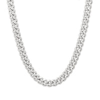 Rhodium Plated Sterling Silver 8.5mm Miami Cuban Link 24" Chain