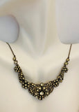 Vintage Antique Art Deco 1920's Sterling Silver 935 and Rhinestones 15 1/2" Necklace