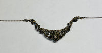 Vintage Antique Art Deco 1920's Sterling Silver 935 and Rhinestones 15 1/2" Necklace