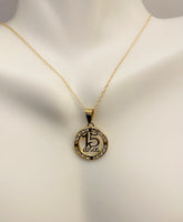 14 Karat Yellow Gold "15 Años" Cubic Zirconia Pendant (Available with or without Chain)