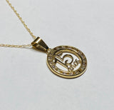 14 Karat Yellow Gold "15 Años" Cubic Zirconia Pendant (Available with or without Chain)