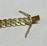 14K Yellow Gold 7mm Cuban Link ID 8" Bracelet