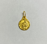 14 Karat Yellow Gold Our Lady of Mount Carmel "Virgen del Carmen" 8mm Baby Medal