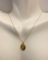 14 Karat Yellow Gold Script Initial Pendant (Available with or without Chain)