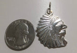 Vintage NOS Brand New Sterling Silver Indian Chief Charm