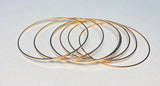 10Kt Rose Gold Polished Handmade 7 Bangles "Semanario" Set