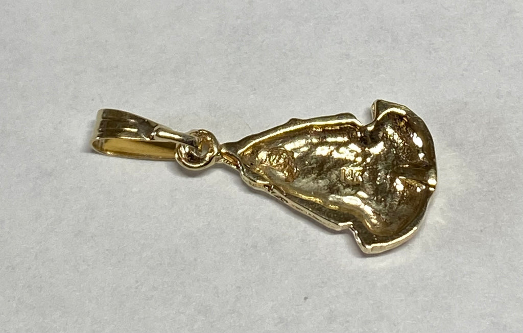 14 Karat Yellow Gold Our Lady of Charity "Caridad del Cobre" Pendant ...