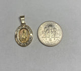 14 Karat Yellow Gold & Cubic Zirconia Our Lady of Guadalupe Oval Medal